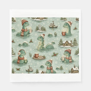 Christmas Nessie Loch Ness Monster Cozy Cryptids  Napkin