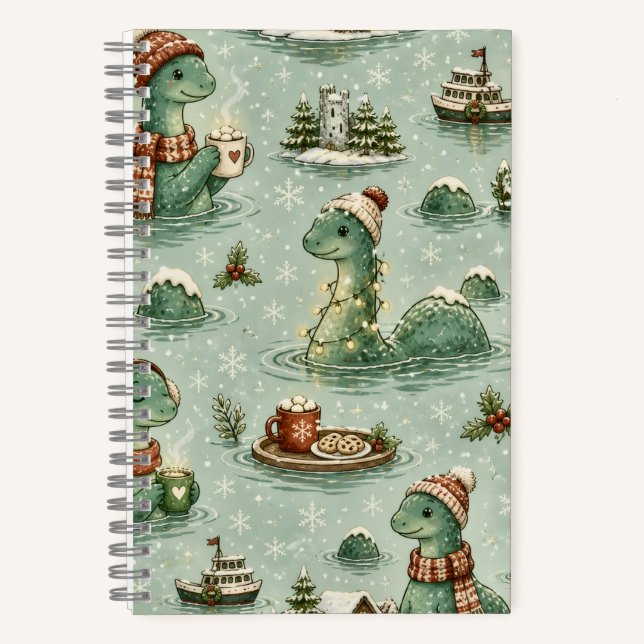 Christmas Nessie Loch Ness Monster Cozy Cryptids  Notebook (Front)