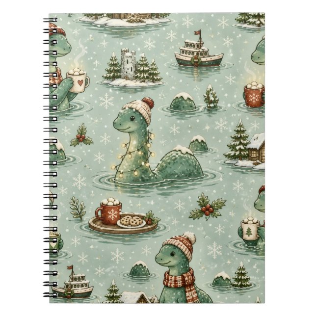 Christmas Nessie Loch Ness Monster Cozy Cryptids  Notebook (Front)