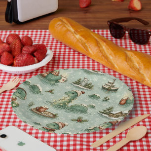 Christmas Nessie Loch Ness Monster Cozy Cryptids  Paper Plate