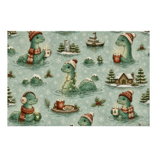 Christmas Nessie Loch Ness Monster Cozy Cryptids  Poster
