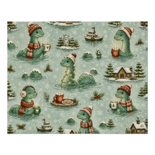 Christmas Nessie Loch Ness Monster Cozy Cryptids  Poster