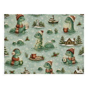 Christmas Nessie Loch Ness Monster Cozy Cryptids  Poster
