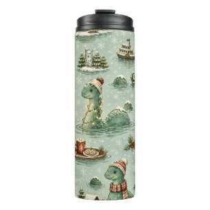 Christmas Nessie Loch Ness Monster Cozy Cryptids Thermal Tumbler
