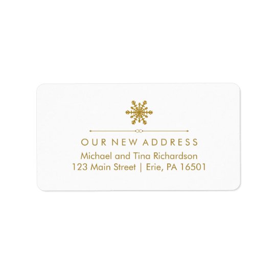 Christmas New Address Glam Gold Snowflake