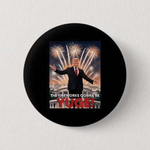 Christmas New Year 2025 Holiday Trump Fireworks Go 2 Inch Round Button