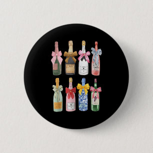 Christmas New Year Champagne Gl Coquette Bot-tle M 2 Inch Round Button