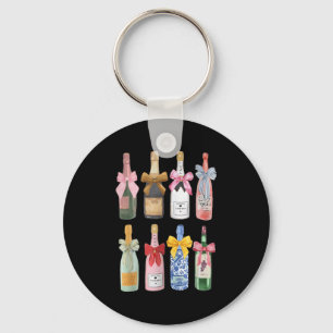 Christmas New Year Champagne Gl Coquette Bot-tle M Keychain