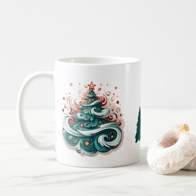 Christmas, New Year, Classic Mug, 11 oz Coffee Mug (With Donut)
