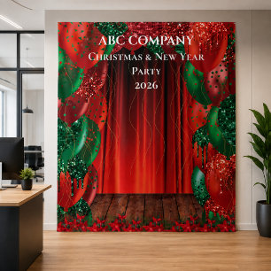 Christmas New Year Corporate Party Backdrop Tapestry