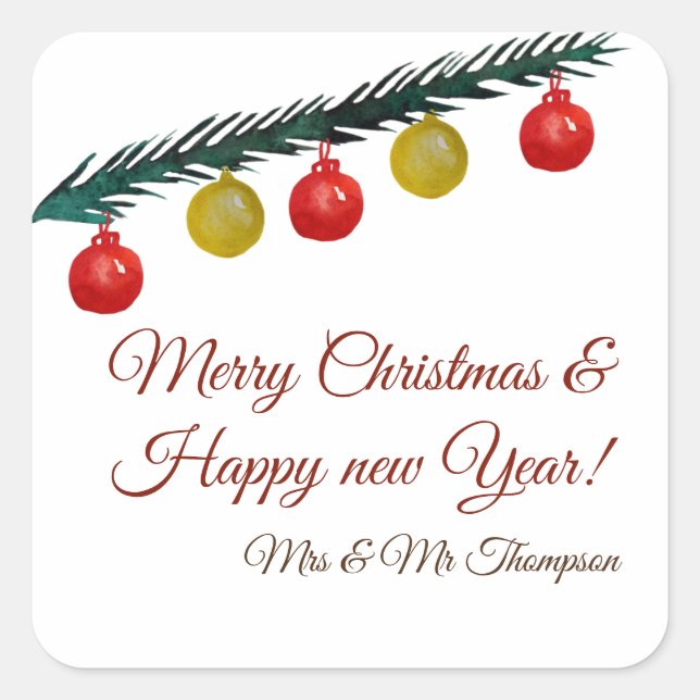 Christmas, New Year  Custom Sticker (Front)