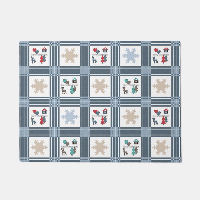 Christmas, new year, deer doormat (Front)