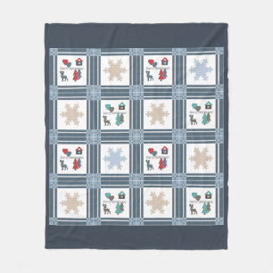 Christmas, new year, deer fleece blanket
