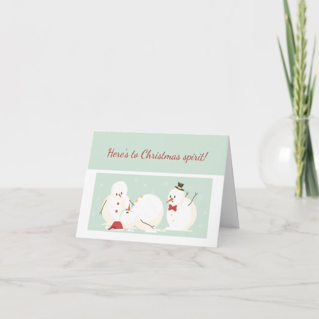 Christmas New Year Funny Snowmen Card (Front)