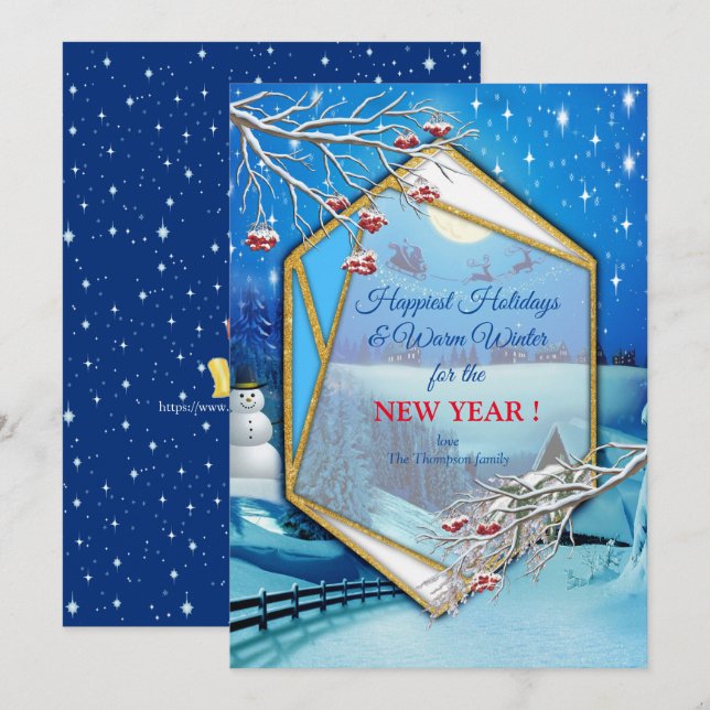 Christmas & New Year of 2024 Invitation (Front/Back)