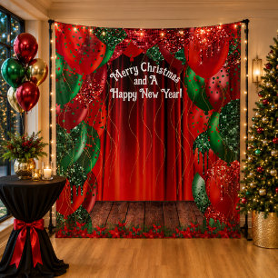 Christmas New Year Party Photo Backdrop Tapestry