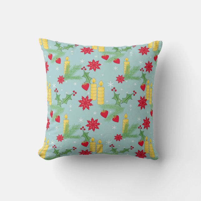 Christmas , new year pattern. throw pillow (Front)