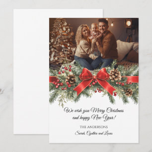 Christmas new year personalized photo holiday card