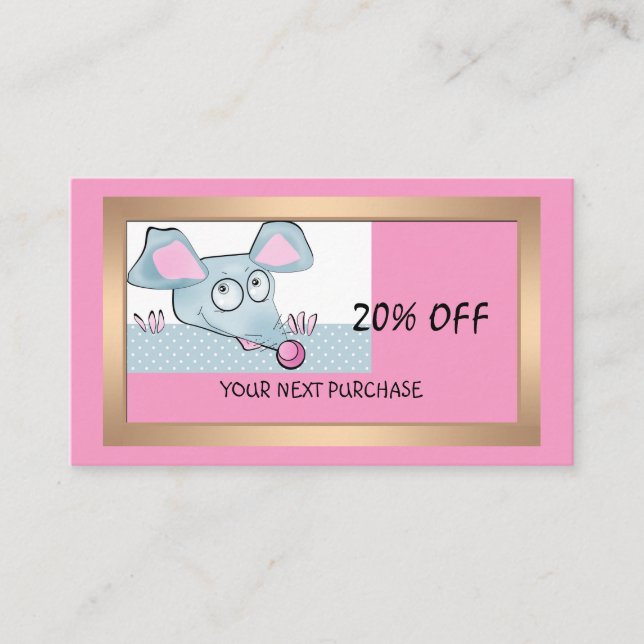 Christmas, new year, rat business card (Front)