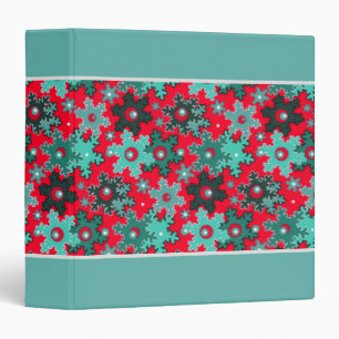Christmas New year snowflake snow red blue cartoon Binder