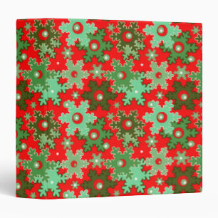 Christmas New year snowflake snow red green cartoo Binder