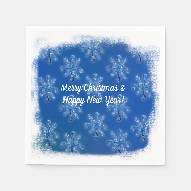 Christmas, New Year Snowflakes Napkin (Front)