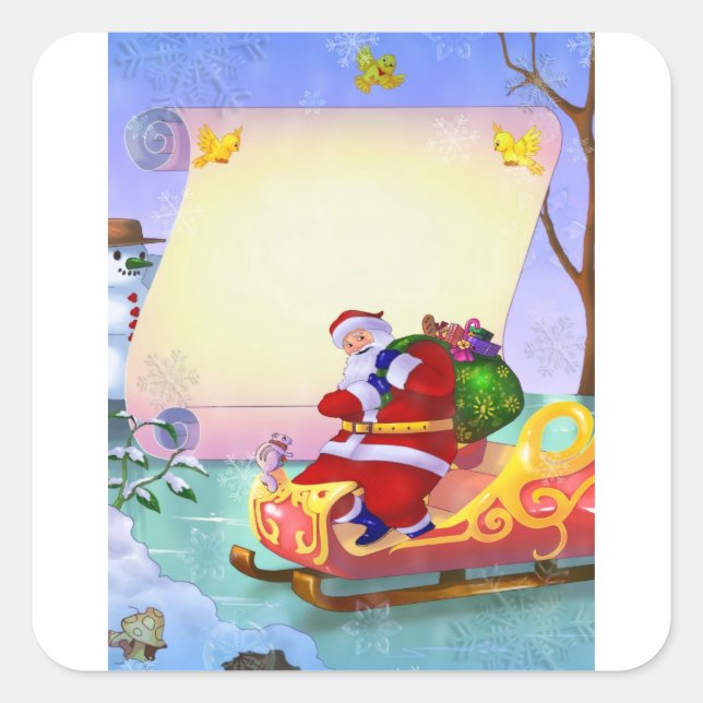 Christmas New Year stickers with Santa (Front)