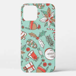 Christmas New Year: Vintage Hand Drawn iPhone 12 Case