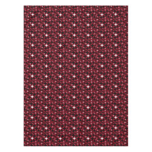 Christmas New Years Stars Black White Red Backgrnd Tablecloth