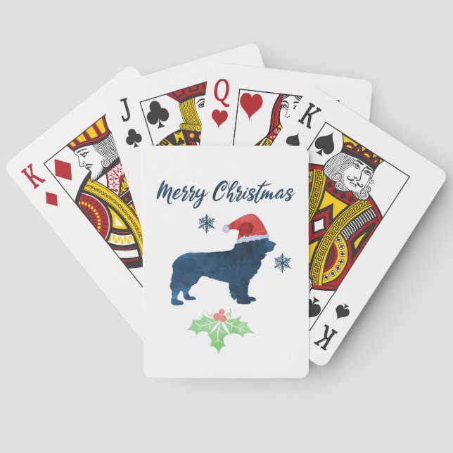 Christmas Newfoundland Dog Playing Cards (Back)