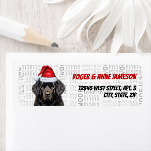 Christmas Newfoundland Santa Dog Return Address