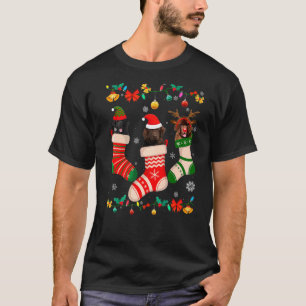 Christmas Newfoundland Sock Xmas Reindeer Santa EL T-Shirt