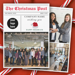 Christmas Newsletter Newspaper Business Corporate  Holiday Card