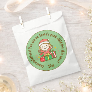 Christmas Nice List Kids Gift From Santa Clause Favour Bag