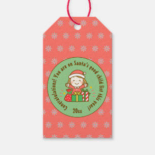 Christmas Nice List Kids Gift From Santa Clause Gift Tags