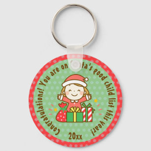Christmas Nice List Kids Gift From Santa Clause Keychain