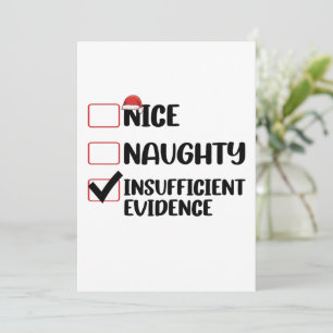 Christmas Nice Naughty Insufficient Evidence  Invitation