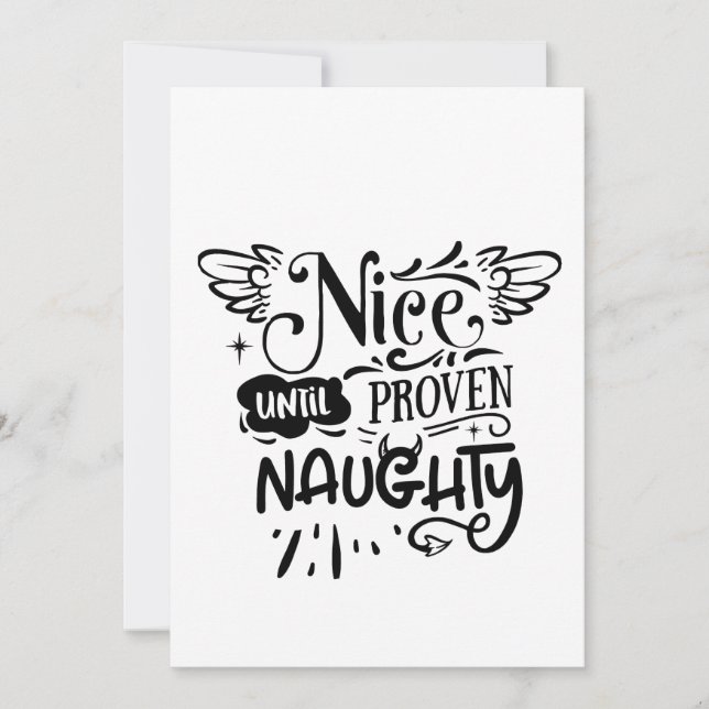 Christmas Nice Until Proven Naughty Funny Santa  Invitation (Front)