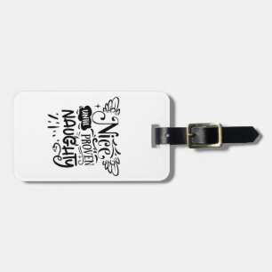 Christmas Nice Until Proven Naughty Funny Santa Luggage Tag