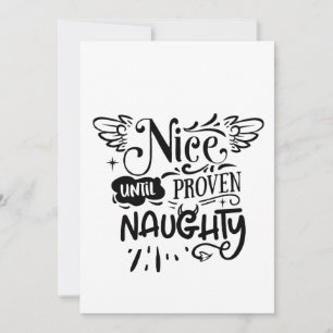 Christmas Nice Until Proven Naughty Funny Santa  Thank You Card