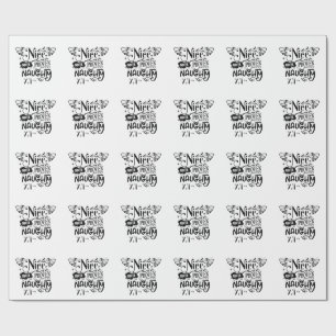 Christmas Nice Until Proven Naughty Funny Santa Wrapping Paper