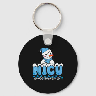 Christmas Nicu Snowman Neonatal Icu Nurse Squad Nu Keychain
