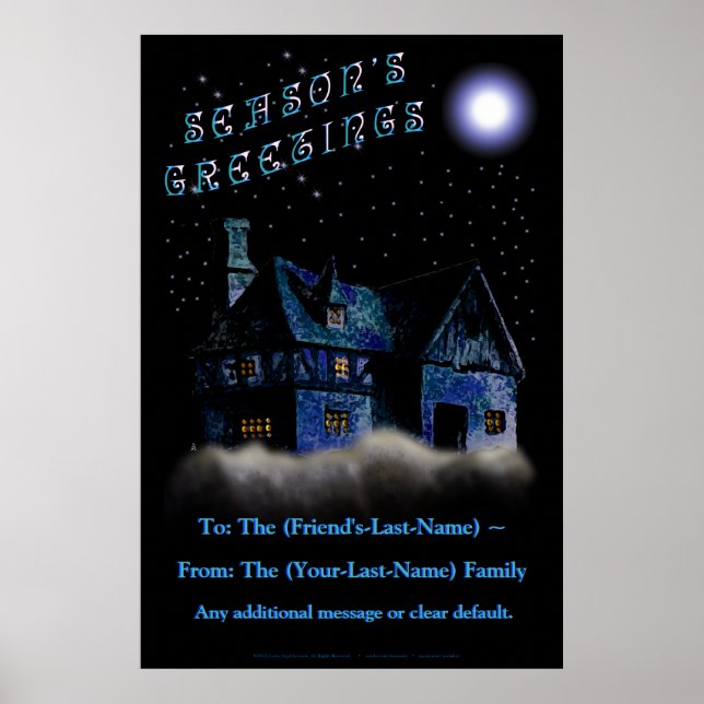 Christmas Night Door-Size Greeting - Personalized Poster (Front)