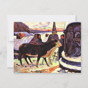 Christmas Night, fine art painting by Gauguin Postcard