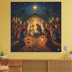 Christmas Night – Homage to Gauguin Canvas Print