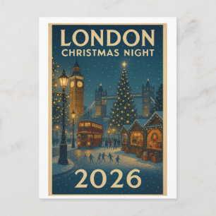 Christmas Night in London 2026 Postcard
