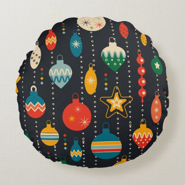 Christmas Night Round Pillow (Front)