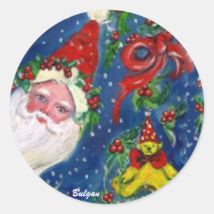 CHRISTMAS NIGHT / SANTA CLASSIC ROUND STICKER