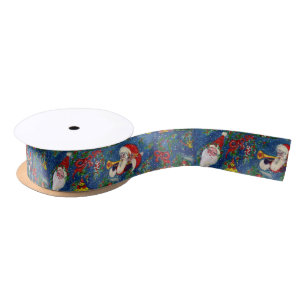 CHRISTMAS NIGHT /SANTA CLAUS BUGLER SATIN RIBBON