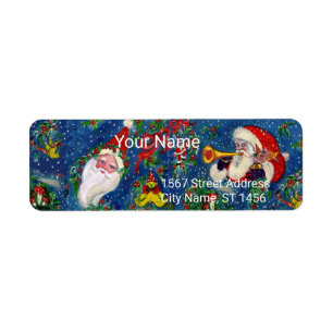 CHRISTMAS NIGHT,SANTA CLAUS BUGLER,TOYS,RIBBONS